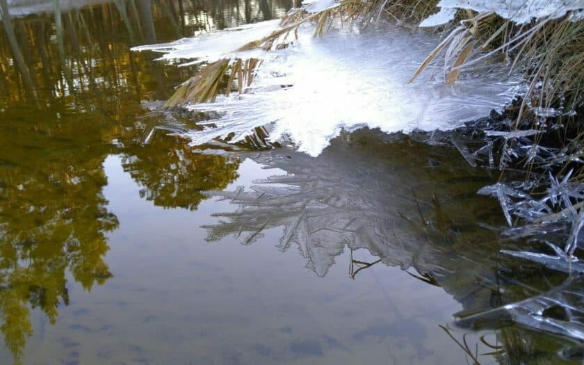 lodowa kra na rzece