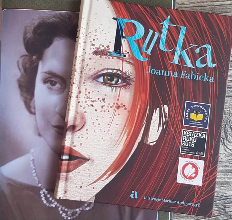 okładka książki dla dzieci Rutka, połączona z portretem mojej Babci